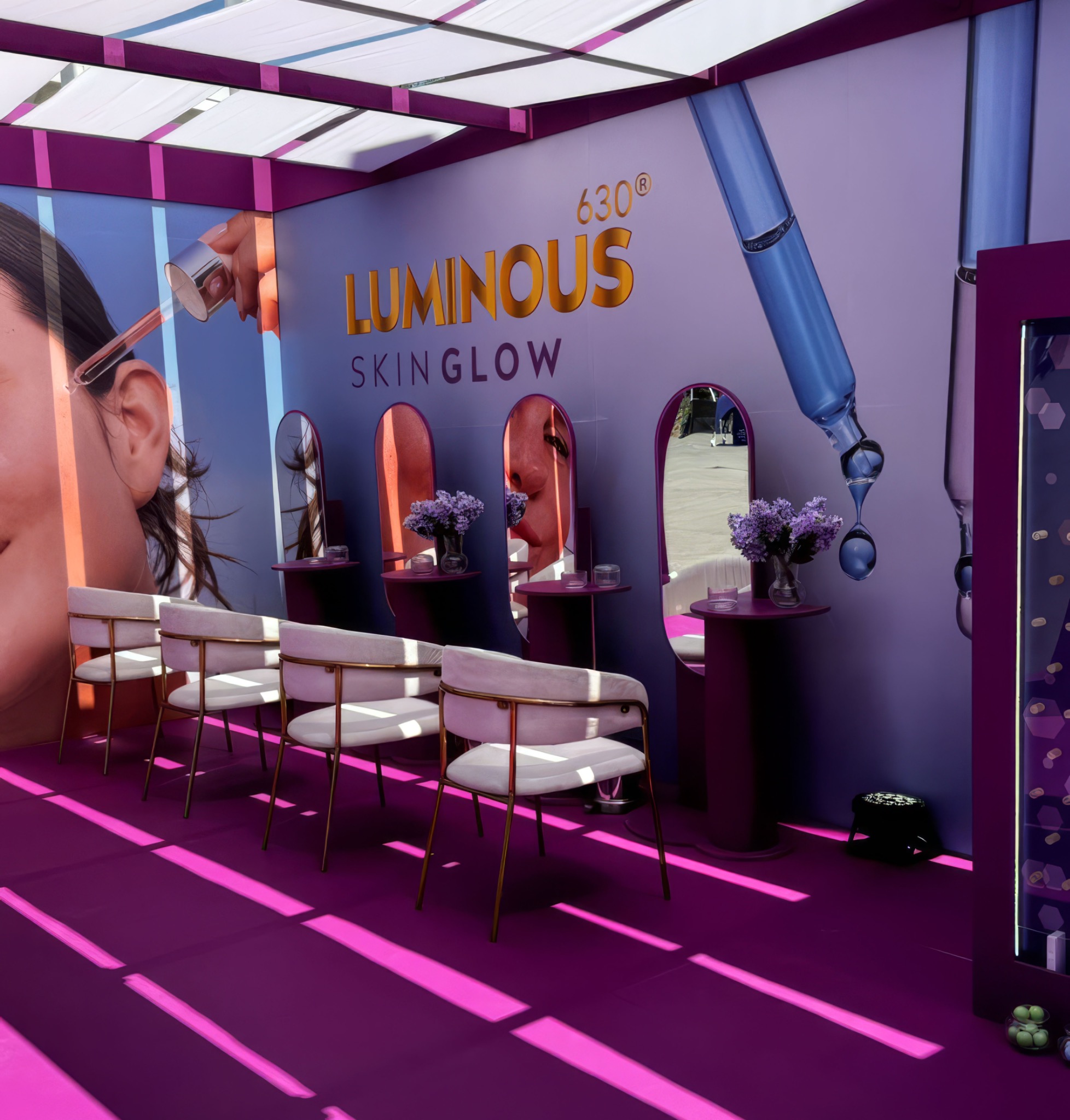 Stand NIVEA Turn Up The Glow gráfica interior
