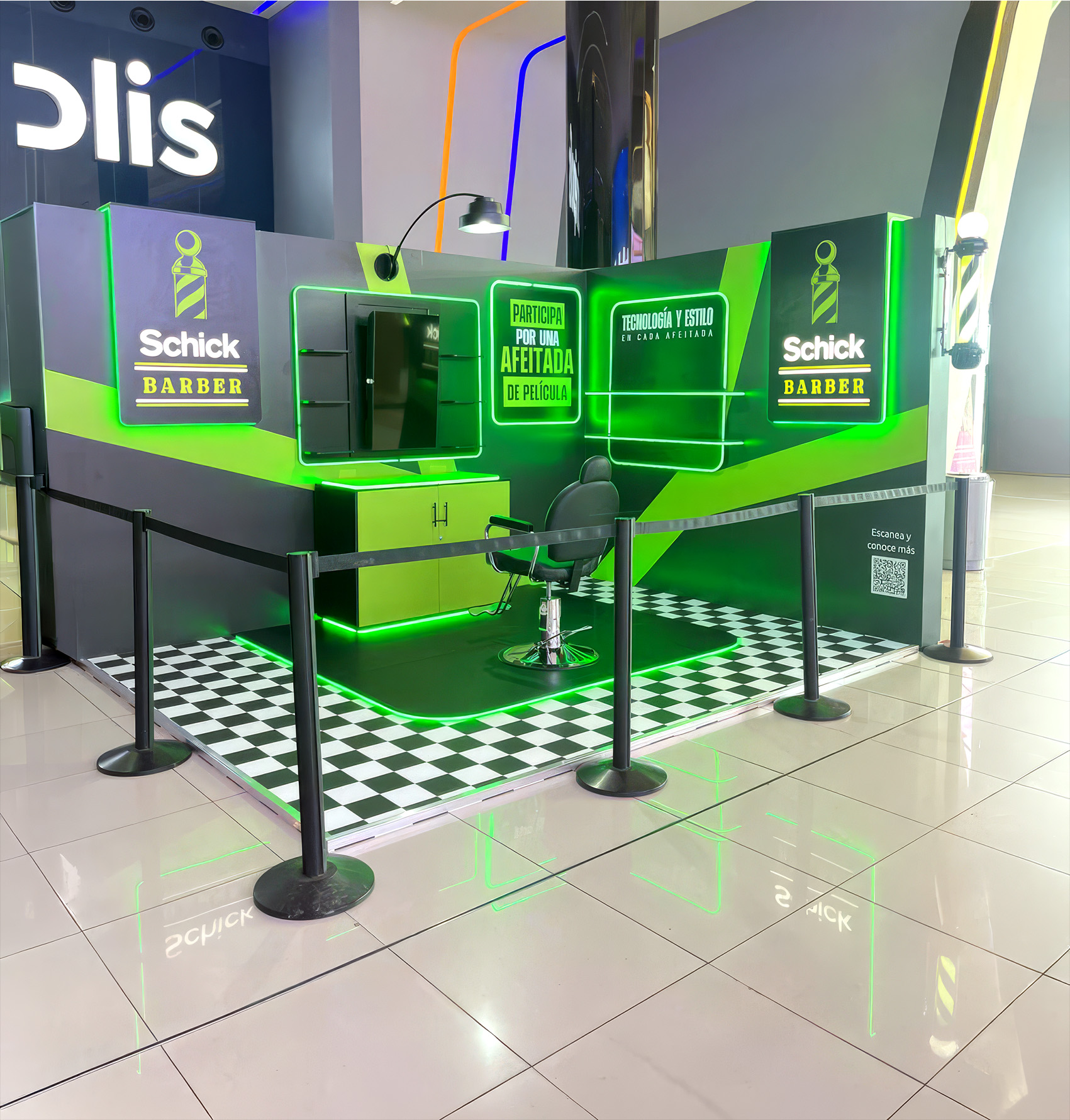 Gráfica aplicada stand Schick