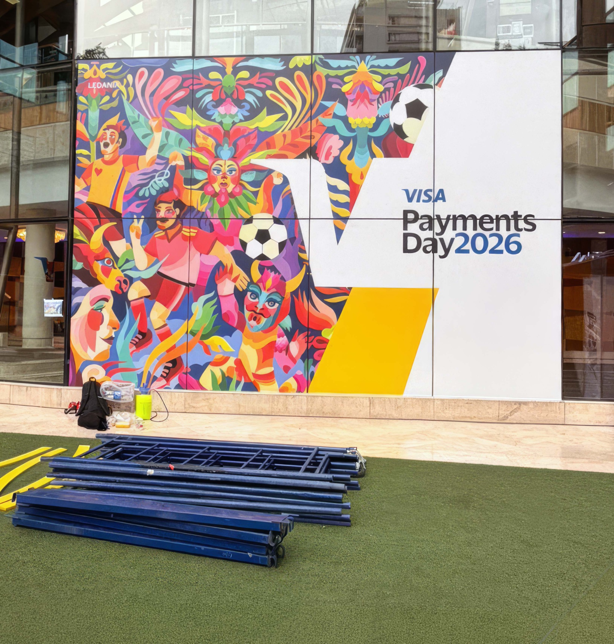 Gráfica mural de Visa Day 2026